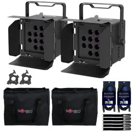 Blizzard Lighting Uvonix Blackstar Blacklight UV Fixtures with Cases Pair Pac...