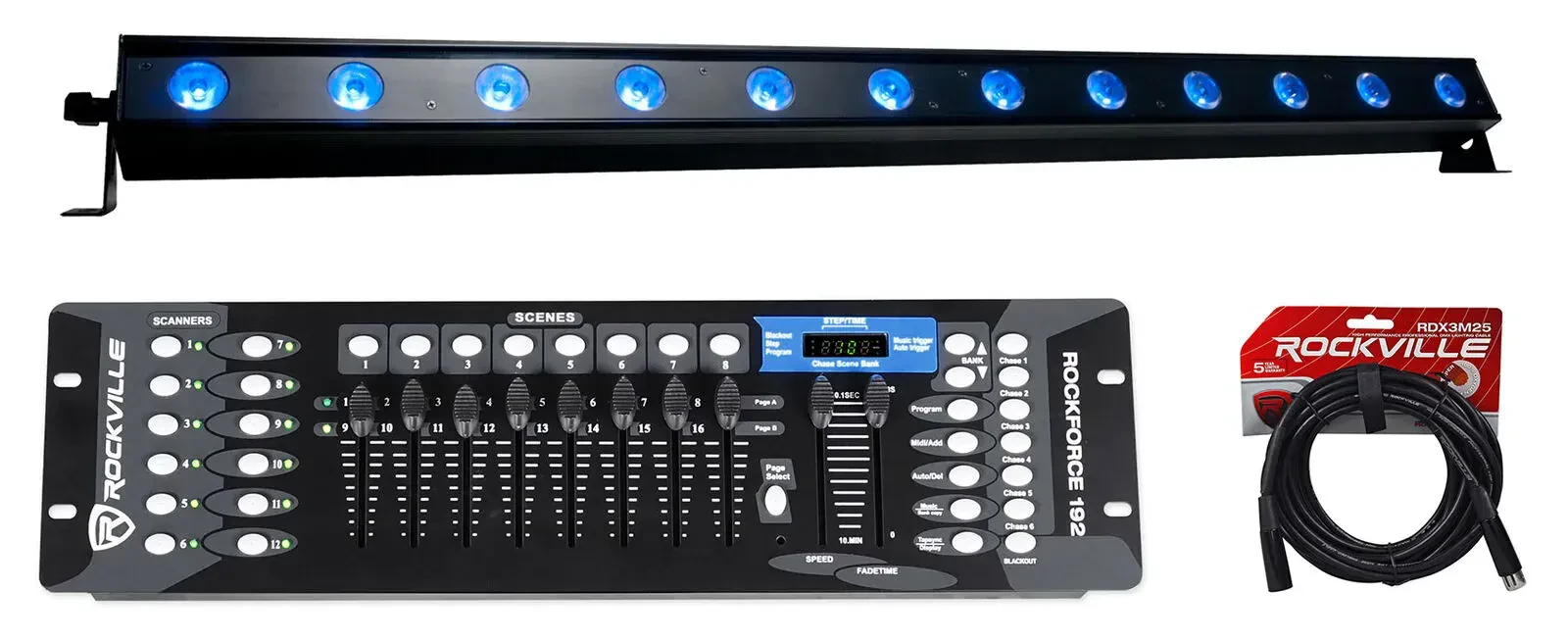 Комплект светового оборудования American DJ ULTRA HEX BAR 12+ROCKFORCE 192+RDX3M10