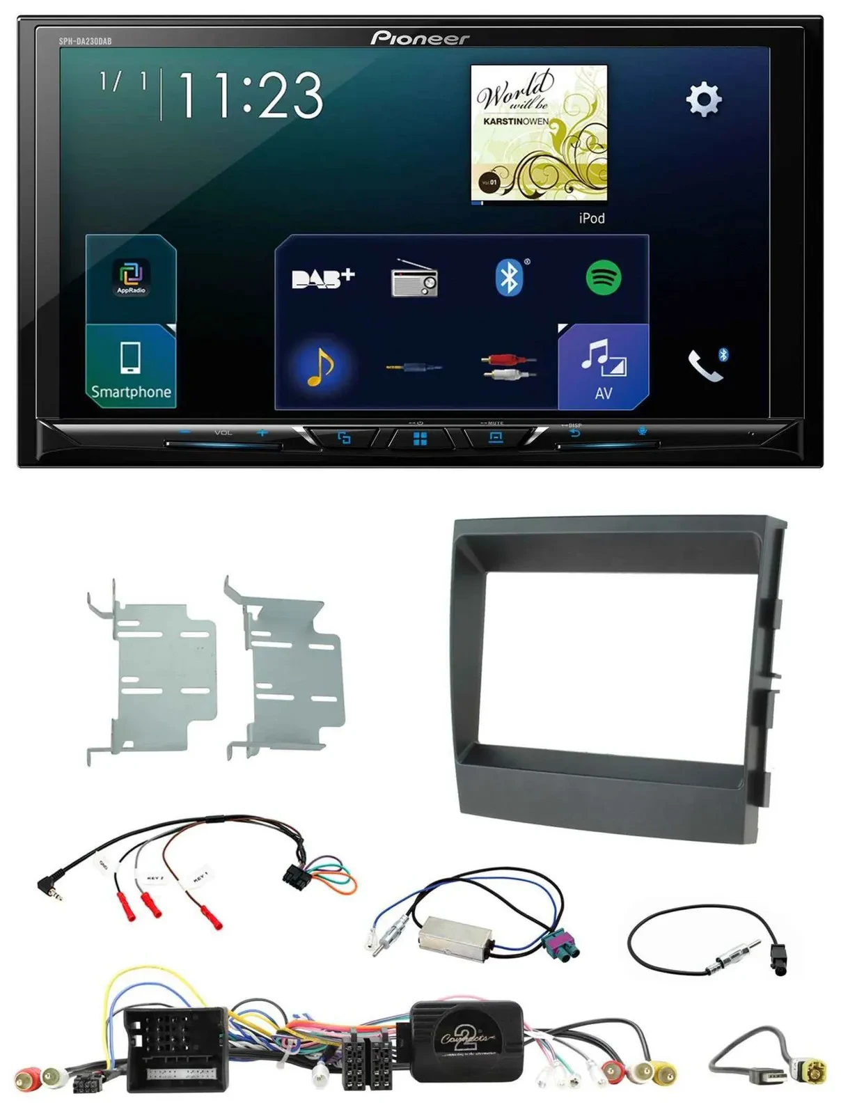 Автомагнитола для Porsche Panamera 2009–2016 Pioneer 2DIN, Bluetooth, USB, DAB, поддержка кнопок на руле