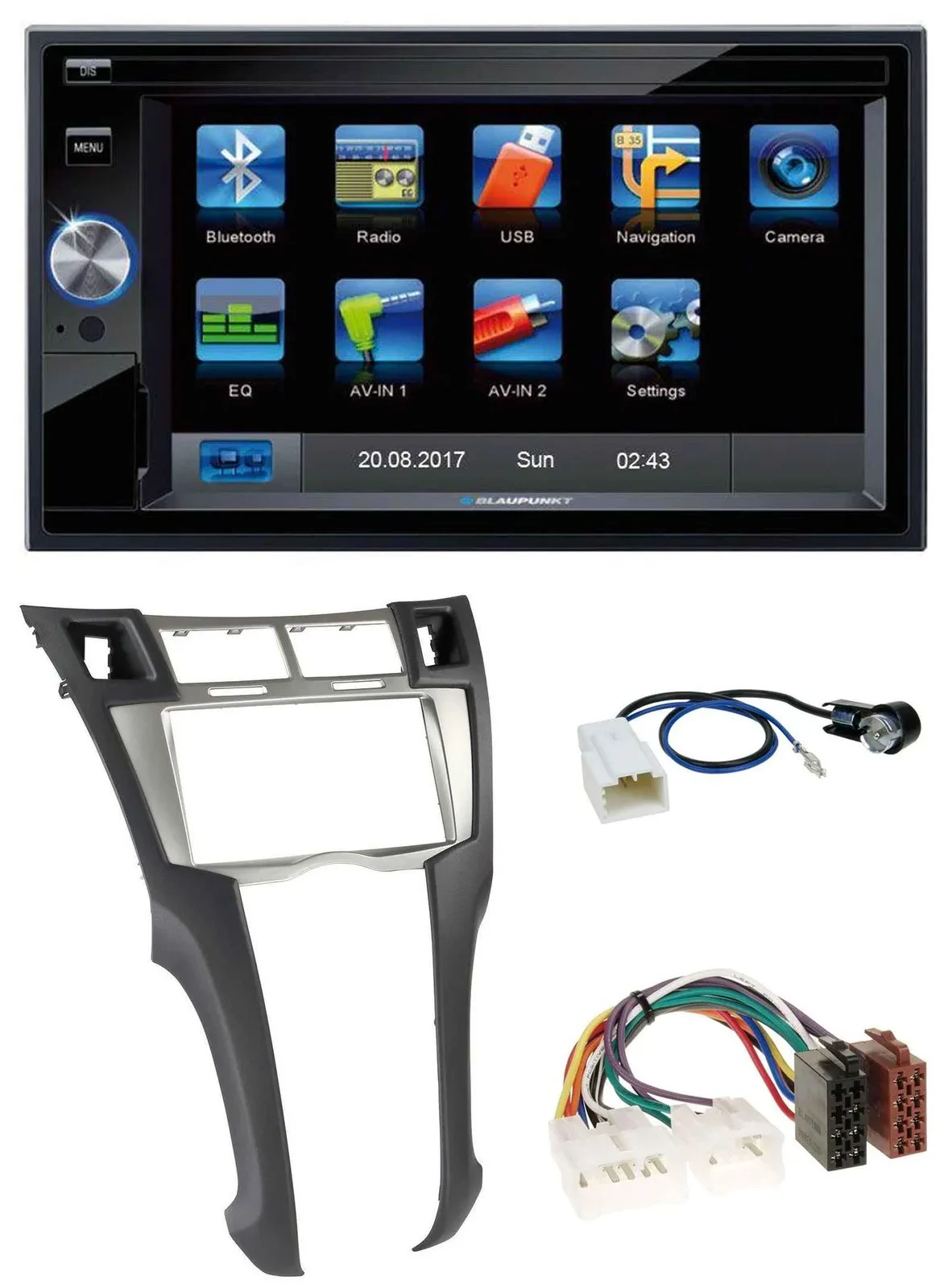 Blaupunkt SD Bluetooth 2DIN MP3 USB AUX Autoradio für Toyota Yaris (2007-2011)