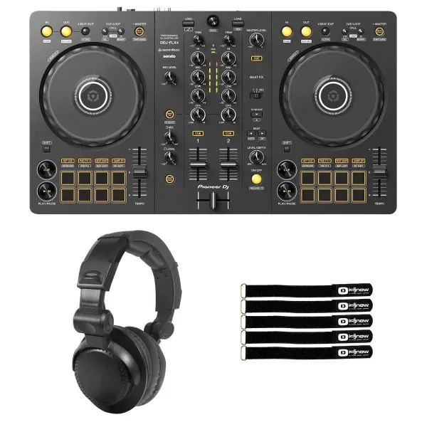 DJ-контроллер с джогом Pioneer DDJ-FLX4 Black с аксессуарами