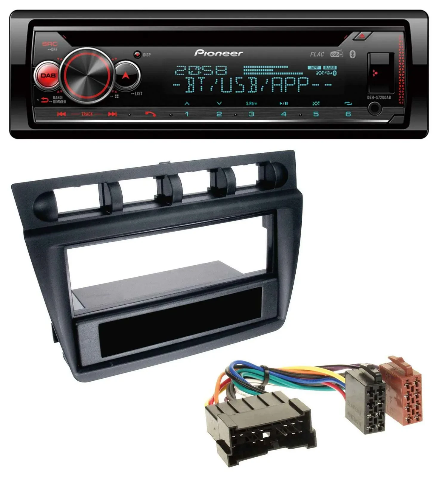 Pioneer MP3 DAB CD Bluetooth USB Autoradio für Kia Picanto (ab 2006) - schwarz