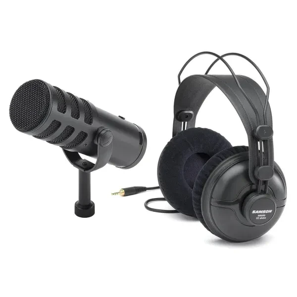 Samson Q9U Dynamic Broadcast Microphone with SR950 Headphones