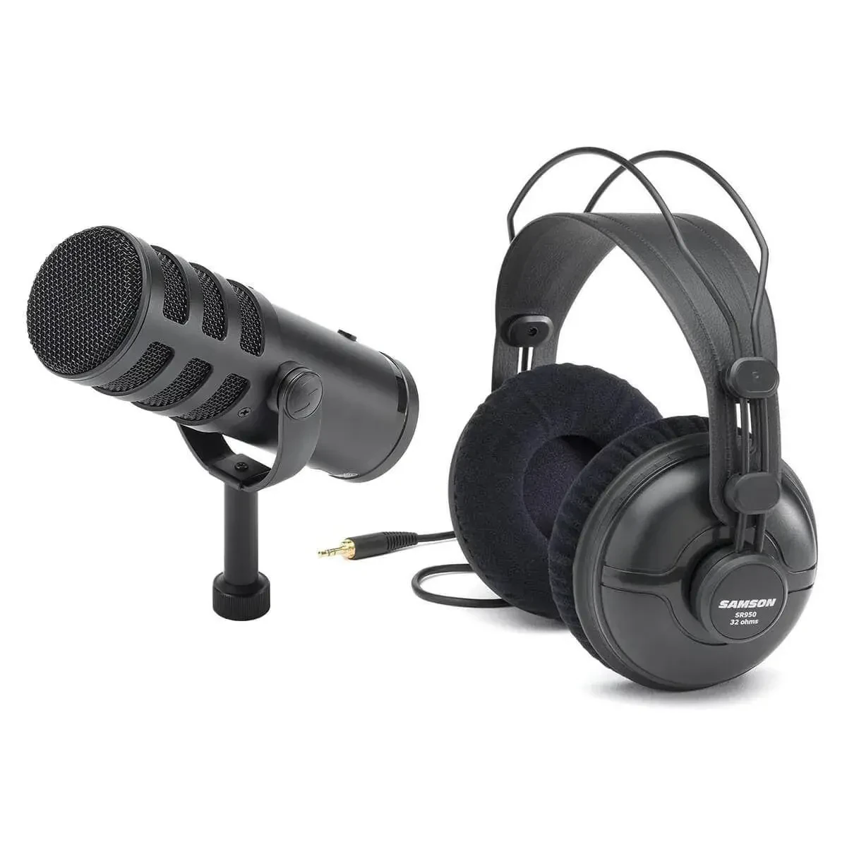 Samson Q9U Dynamic Broadcast Microphone with SR950 Headphones
