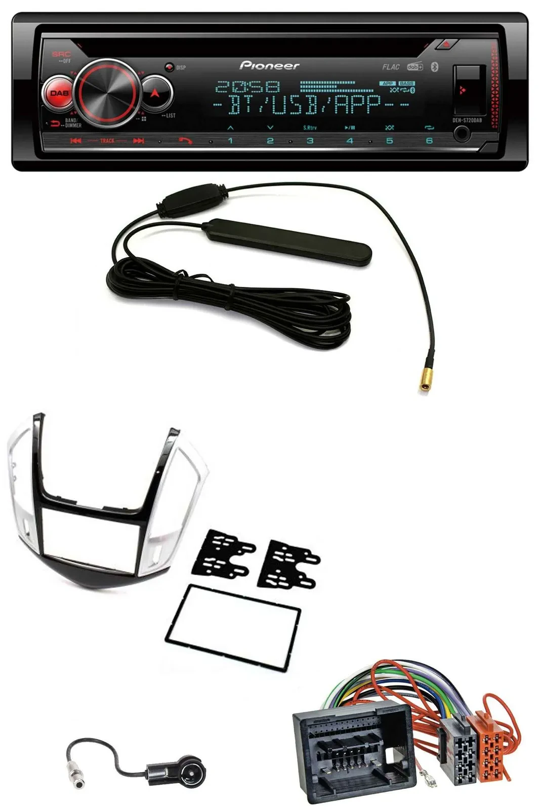 Автомагнитола для Chevrolet Cruze 2011–2016 Pioneer USB DAB MP3 Bluetooth CD серебристая