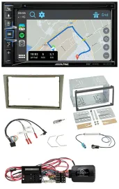 Alpine DAB TMC Bluetooth 2DIN USB Lenkrad Navigation für Opel Corsa D satin-ston