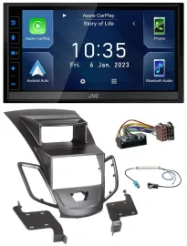 JVC DAB Bluetooth MP3 USB 2DIN Autoradio für Ford Fiesta 10-17 Display schwarz