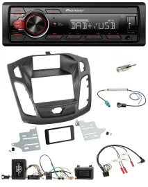 Автомагнитола для Ford Focus DYB 2011-2014 Pioneer 1DIN, DAB, USB, MP3, поддержка кнопок на руле
