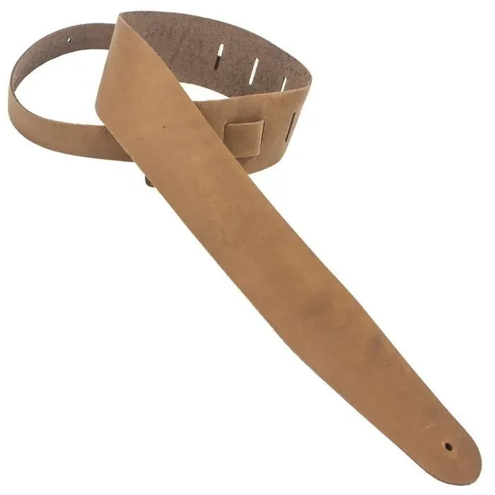 Henry Heller 2.5 inch Wide Premium Amalfi Leather Adjustable Guitar Strap, Brown