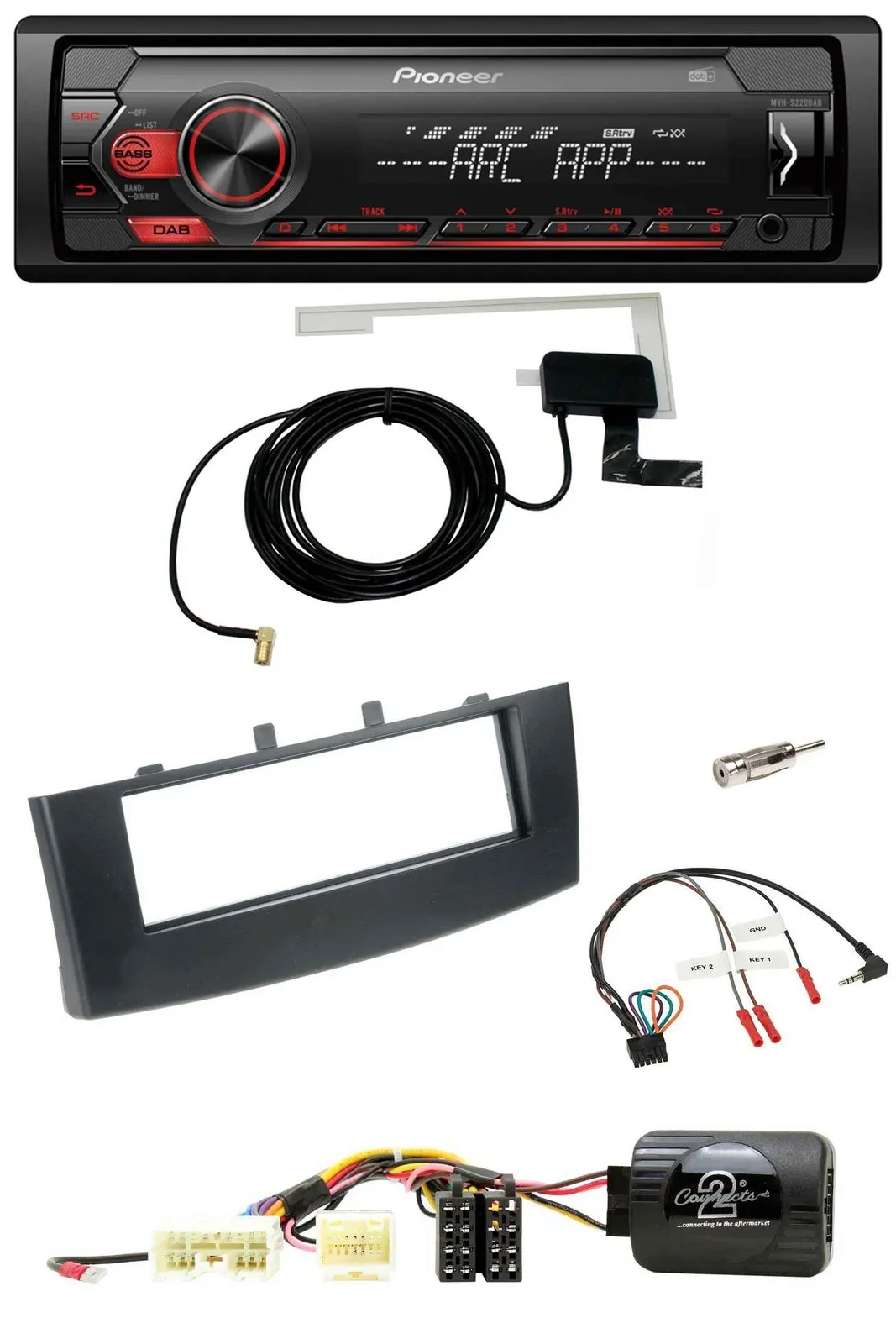 Автомагнитола для Mitsubishi Colt 2008–2012 Pioneer 1DIN USB DAB MP3 с поддержкой кнопок на руле