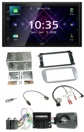 JVC DAB 2DIN Lenkrad Bluetooth USB Autoradio für Ford Mondeo S-Max Profi silber