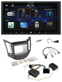 Alpine Bluetooth 2DIN Lenkrad DAB USB Autoradio für Chevrolet Orlando 2011-2018
