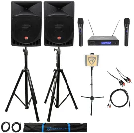 Rockville Pro Dual 15" ipad/iphone/Android/Laptop Powered Karaoke Machine/System