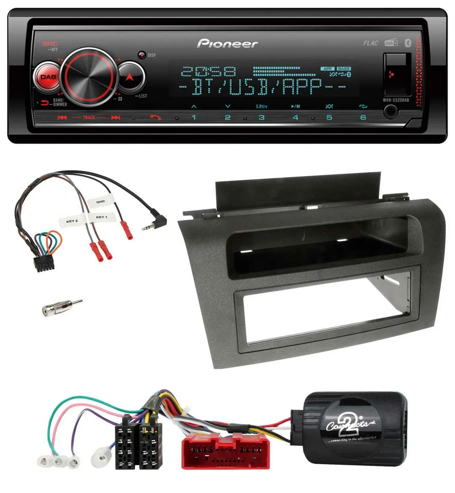 Автомагнитола для Mazda 3 Pioneer Bluetooth, USB, DAB, поддержка кнопок на руле (2003–2009)