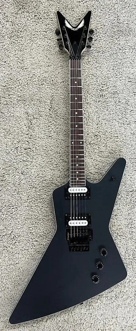 Dean Guitars 6 String ZX Floyd Electric Guitar, Black Satin, Right, # ZX F BKS