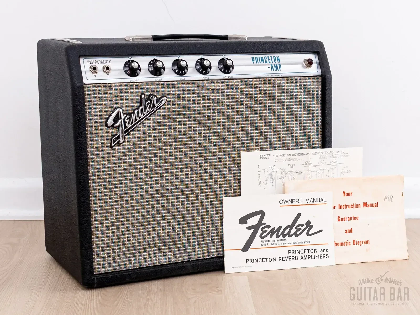 1970 Fender Princeton Non-Reverb Silverface Vintage Guitar Tube Amp