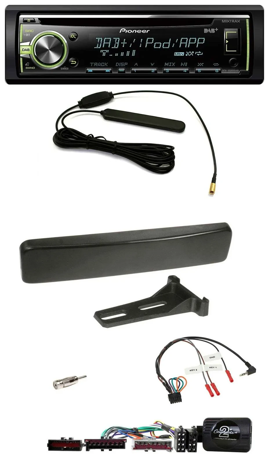 Pioneer MP3 USB CD DAB Lenkrad Autoradio für Ford Focus Mondeo schwarz