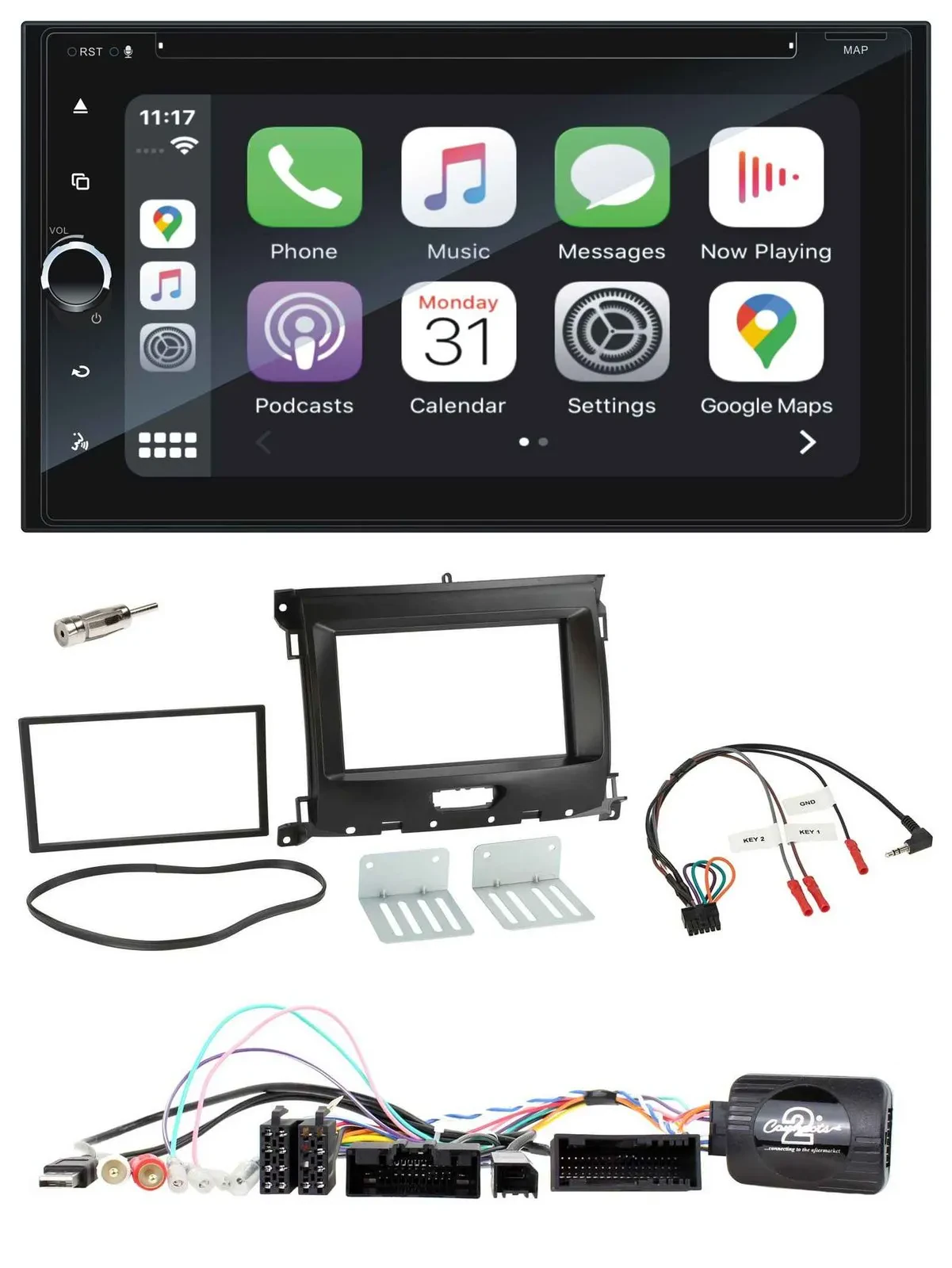 Blaupunkt 2DIN Bluetooth DAB USB DVD Lenkrad Autoradio für Ford Ranger XL ab 02/