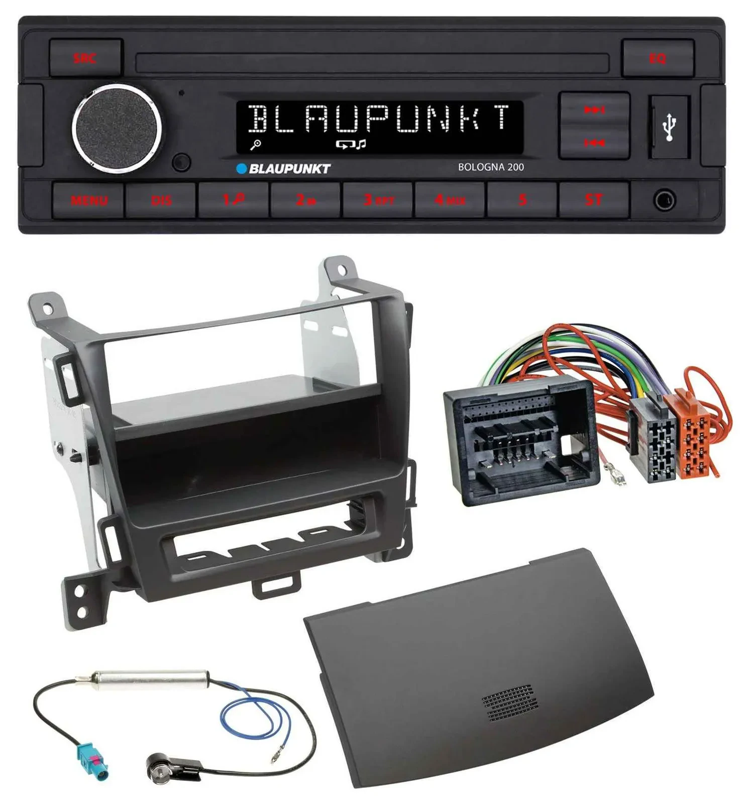Blaupunkt MP3 AUX USB 1DIN Autoradio für Opel Zafira Tourer ab 12 jet black