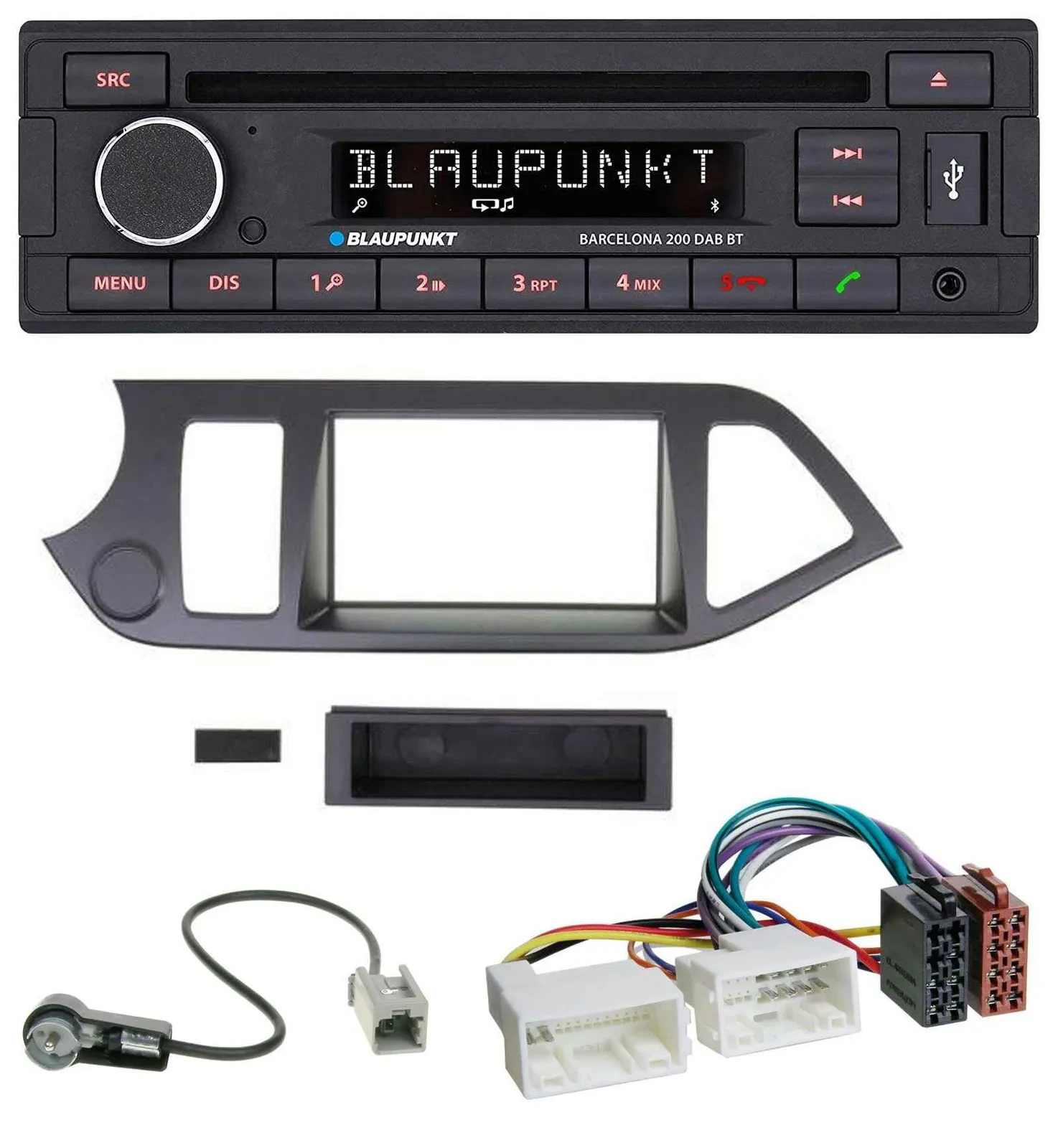 Blaupunkt USB DAB CD Bluetooth MP3 Autoradio für Kia Picanto ab 2011 ohne Start-