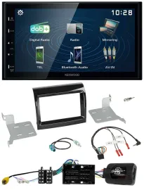 Kenwood 2DIN Bluetooth Lenkrad USB DAB Autoradio für Citroen Fiat Peugeot 2016-2