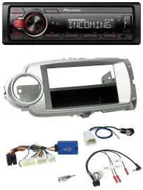 Автомагнитола для Toyota Yaris 2011–2014 Pioneer Bluetooth, USB, DAB, серебристая