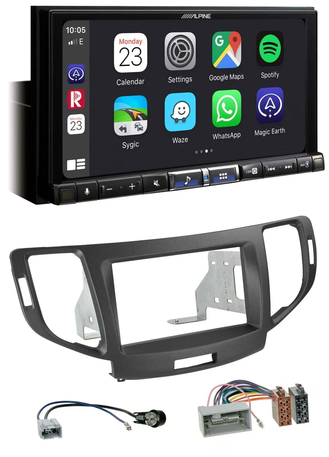Alpine 2DIN DAB USB MP3 Bluetooth Autoradio für Honda Accord ab 11 anthrazit