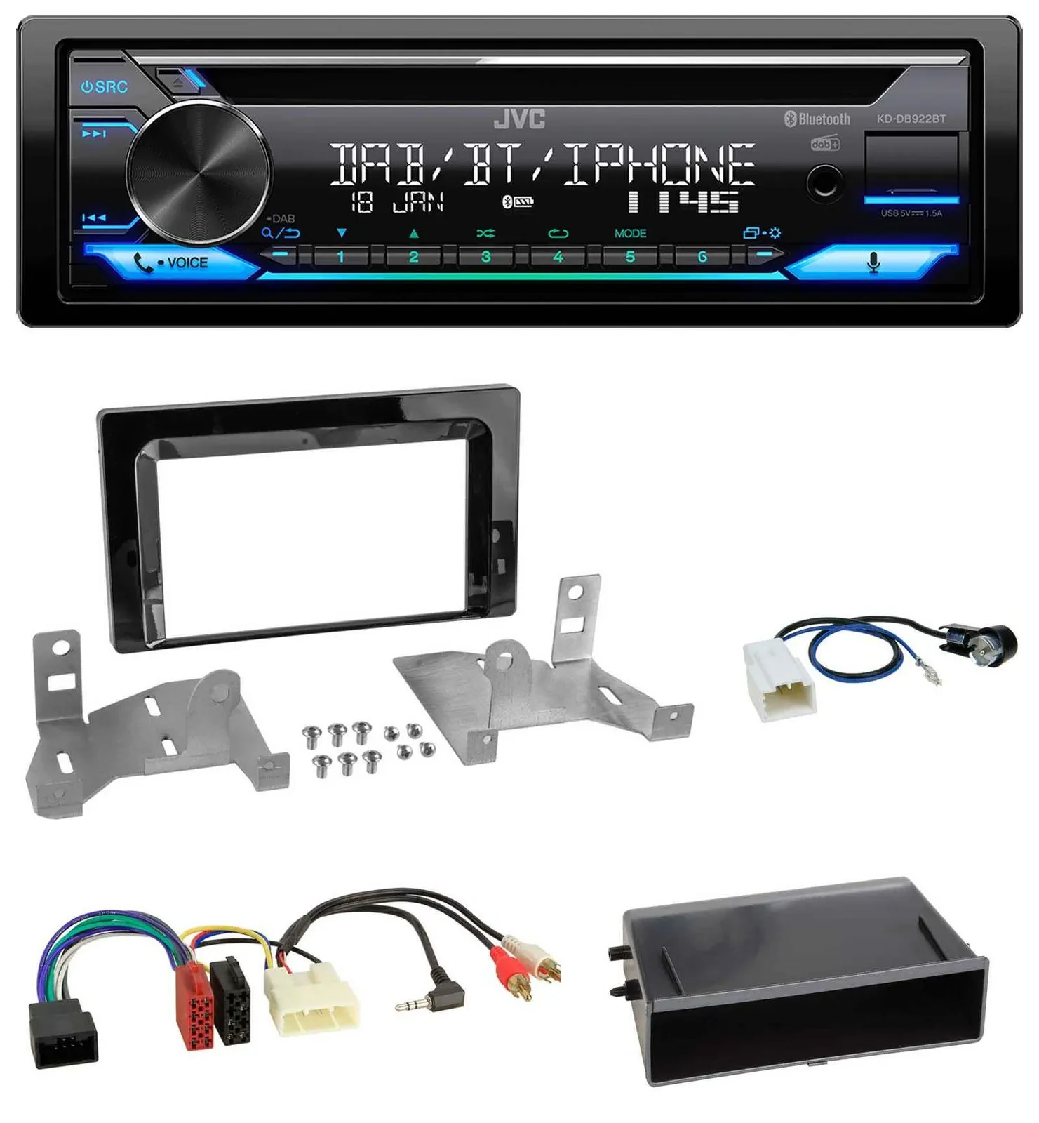 JVC Bluetooth MP3 USB DAB CD Autoradio für Toyota Aygo (AB7, ab 2022)