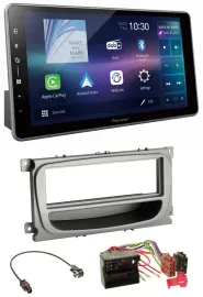 Pioneer Bluetooth USB DAB MP3 Autoradio für Ford Focus Galaxy C-Max ab 2007 silb