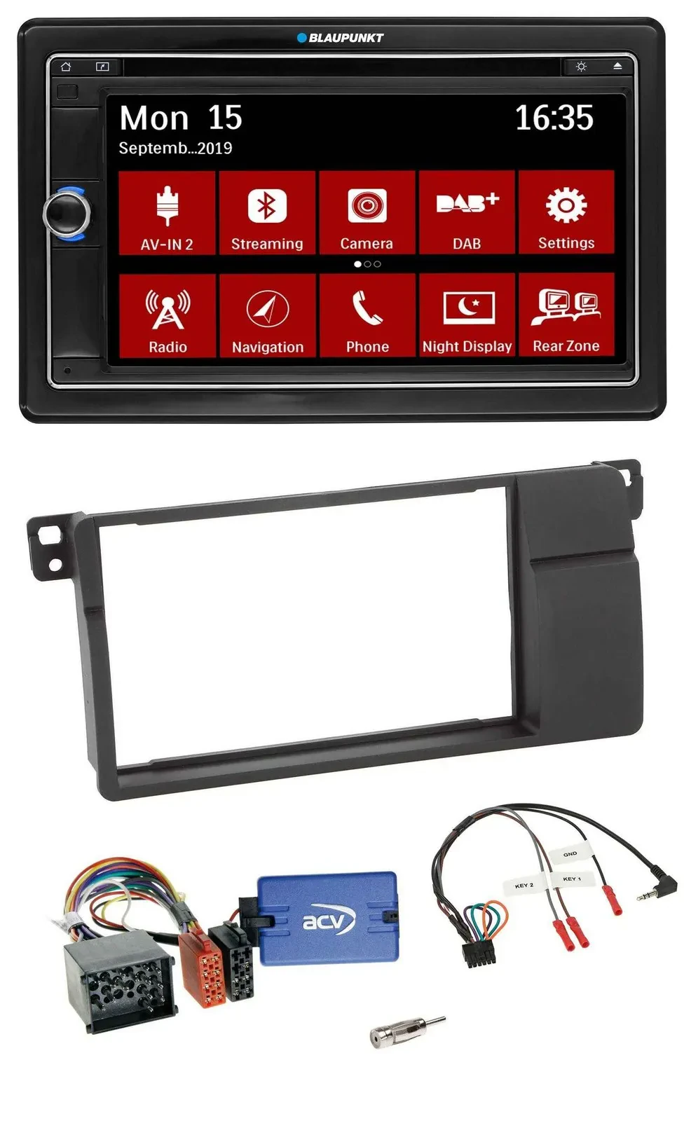 Blaupunkt 2DIN USB DAB Lenkrad Bluetooth TMC Navigation für BMW 3er E46 2000-200