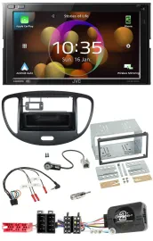 JVC DAB Lenkrad 2DIN Bluetooth USB Autoradio für Hyundai i10 2009-2013 schwarz