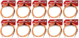 Инструментальный кабель Rockville RCGT6.0O Orange 1.8 м (10 штук)