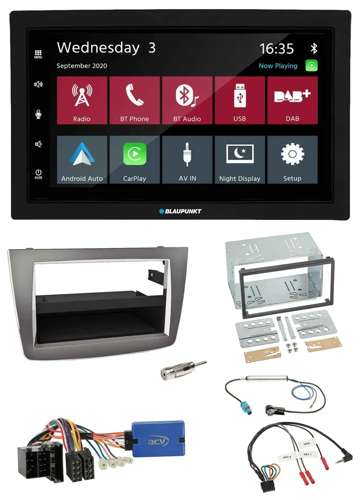 Blaupunkt DAB Bluetooth USB Lenkrad 2DIN Autoradio für Alfa Romeo Mito 13-18 955