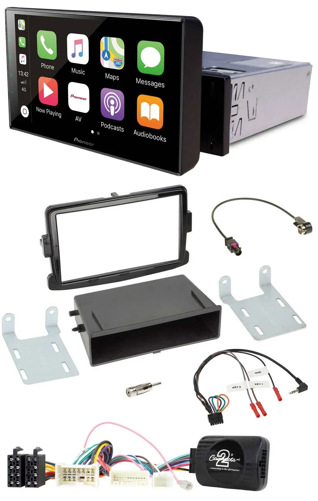 Pioneer Bluetooth Lenkrad DAB USB Autoradio für Dacia Dokker Lodgy Sandero ab 12