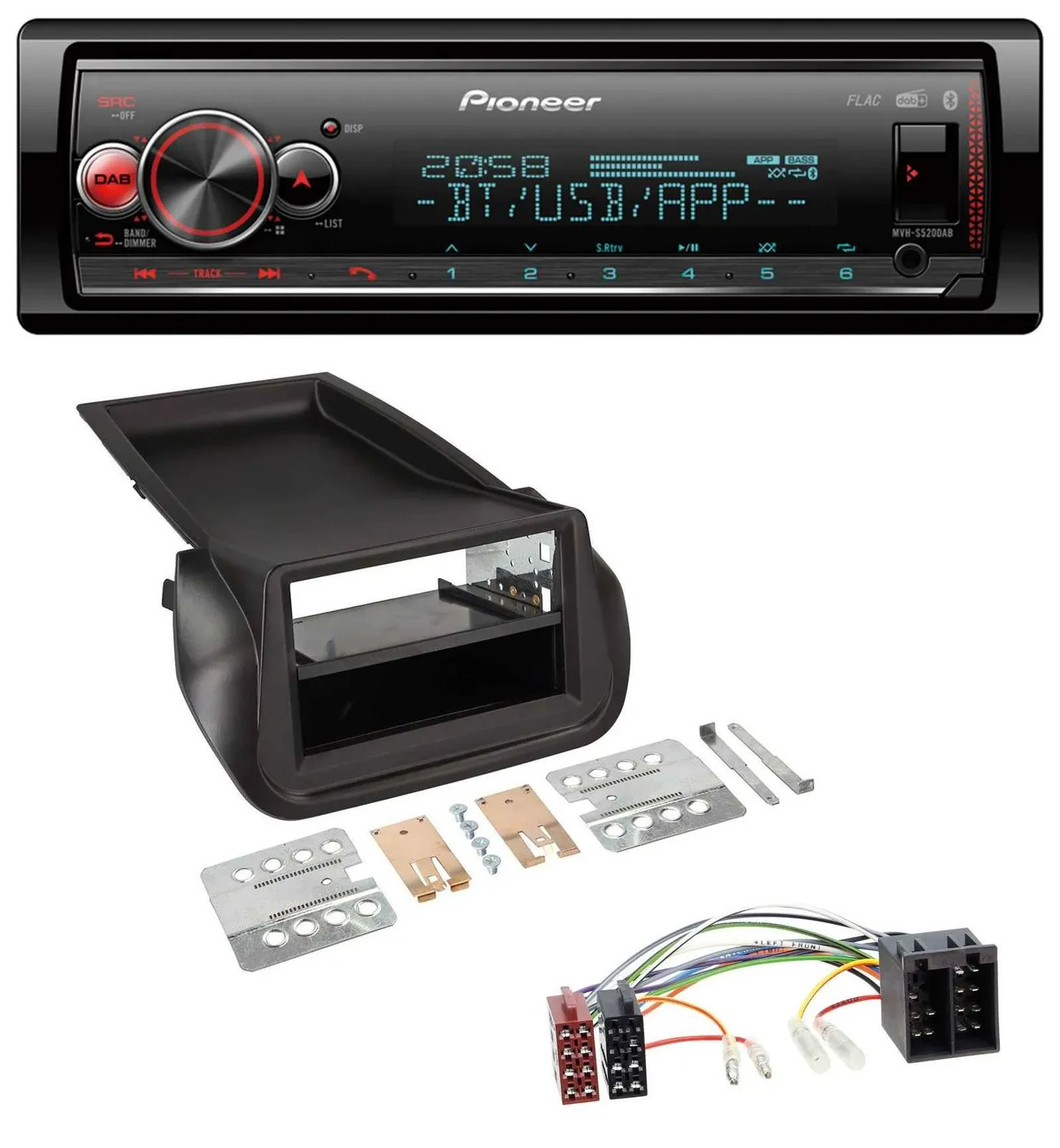 Pioneer Bluetooth USB MP3 DAB Autoradio für FIAT Fiorino (ab 2008)