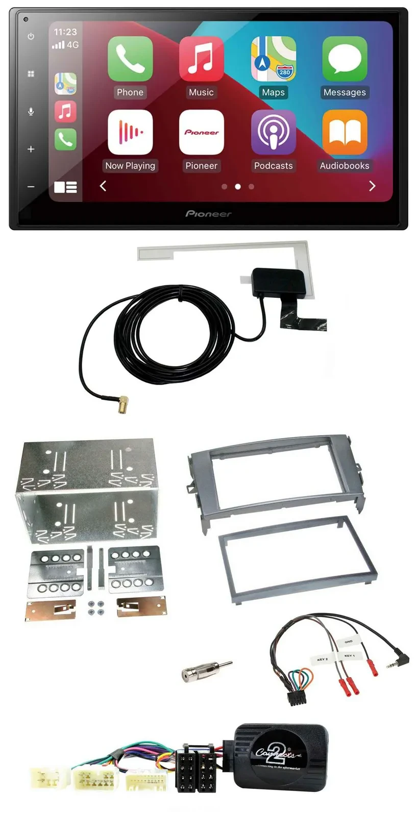 Автомагнитола для Toyota Auris (2007–2011) Pioneer 2DIN, USB, Bluetooth, DAB, цвет антрацит