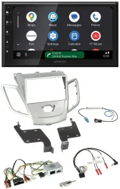 Kenwood DAB Bluetooth USB Lenkrad 2DIN Autoradio für Ford Fiesta 2010-2017 silbe