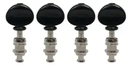 GROVER 4B Sta-Tite Ukulele Pegs with Black Button - 4 pcs. - Nickel