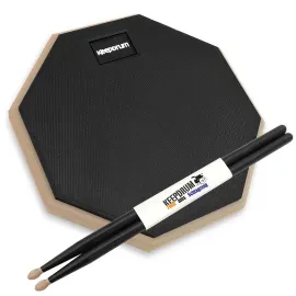 keepdrum Übungspad DP-BK8 schwarz 8 Zoll mit Drumsticks 5BB