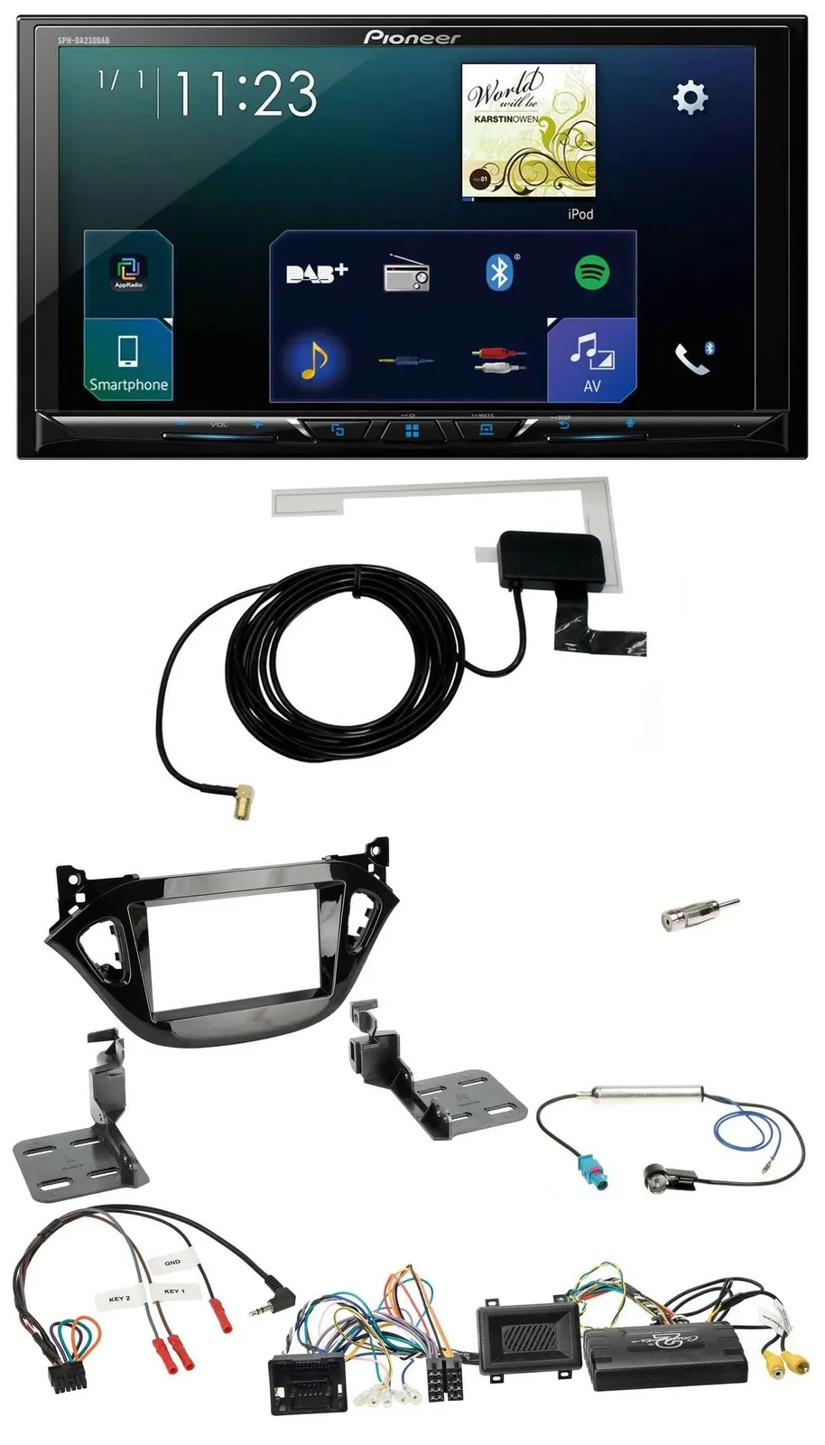 Pioneer 2DIN DAB USB Lenkrad Bluetooth Autoradio für Opel Adam Corsa E 2017-2019