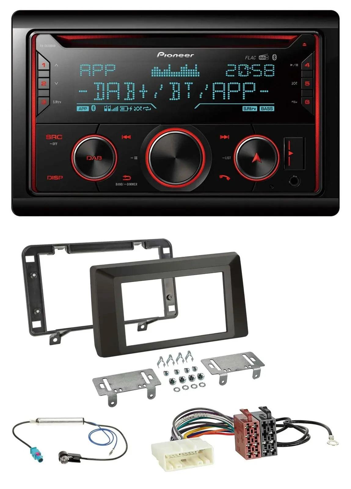 Автомагнитола для Dacia Duster (с 2021) Pioneer 2DIN, DAB, MP3, Bluetooth, USB, CD