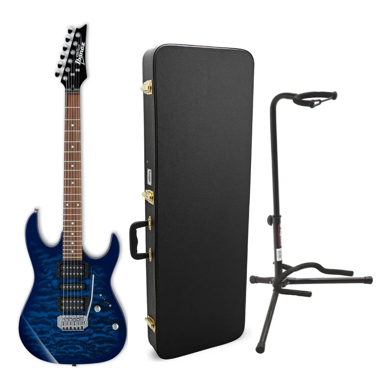 Ibanez GRX70QA GIO Electric Guitar with Knox Guitar Case and Stand