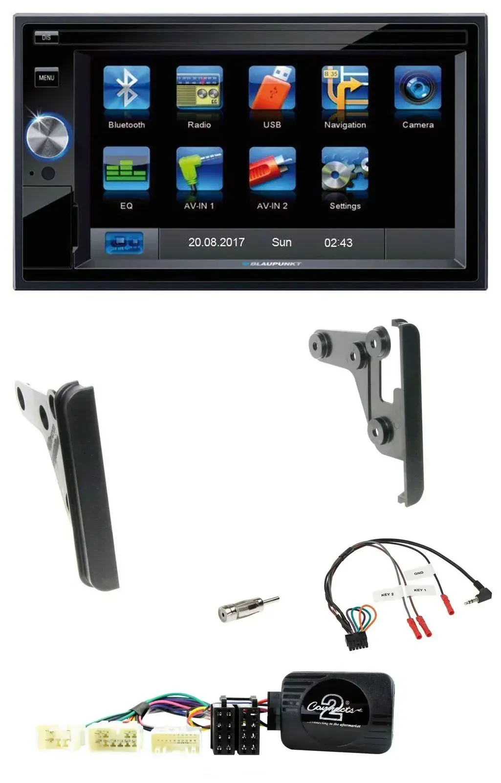 Автомагнитола Blaupunkt 2DIN, Bluetooth, USB, SD, навигация, TMC для Toyota FJ (с 2007)
