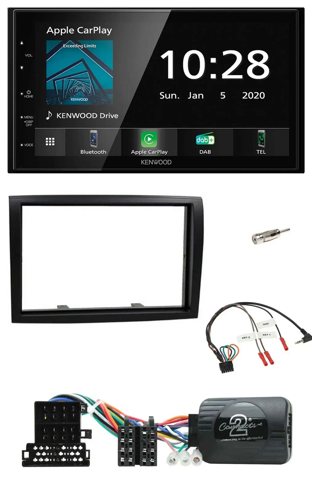 Kenwood Bluetooth Lenkrad DAB USB 2DIN Autoradio für Citroen Jumper 2008-2011