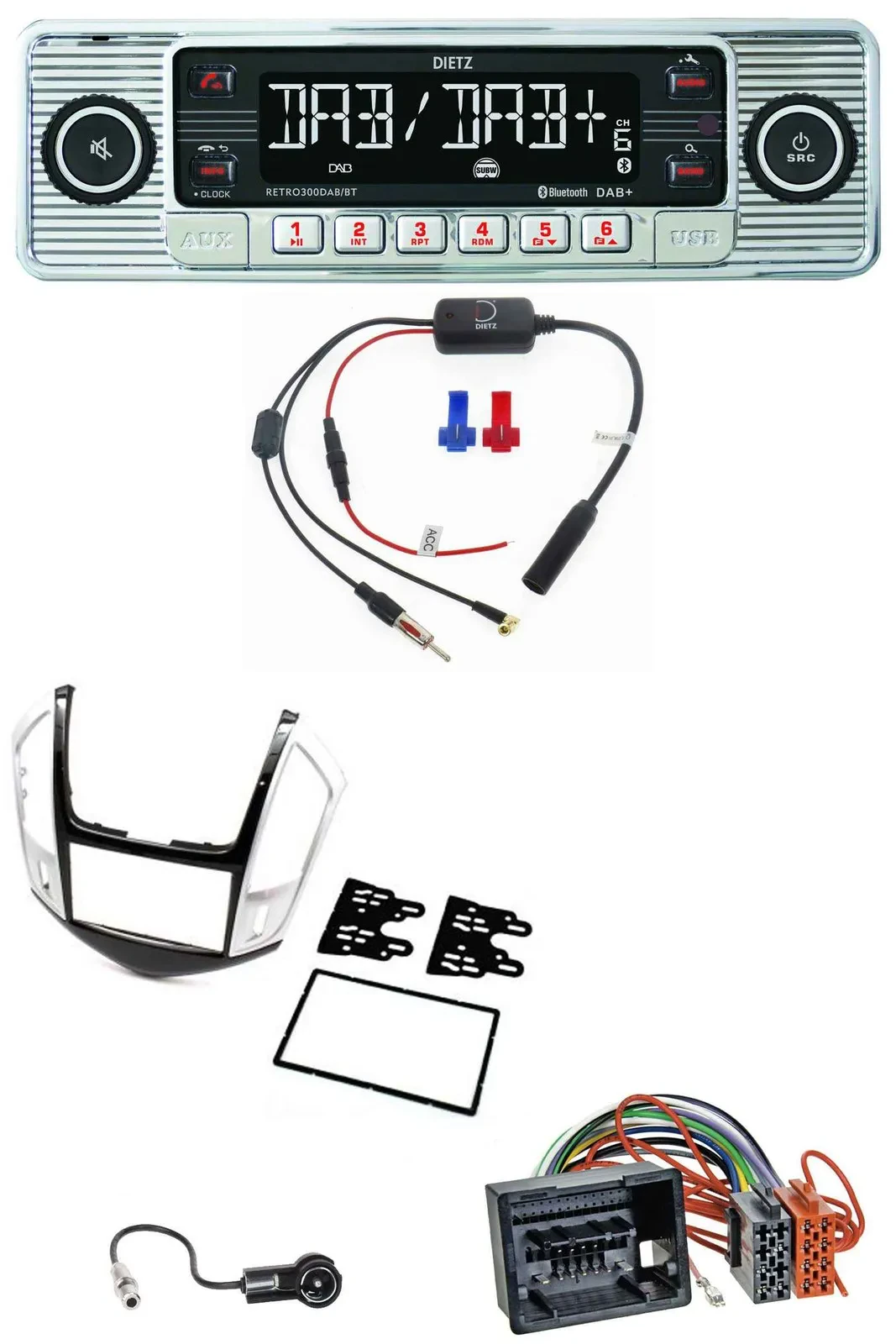 Dietz DAB USB MP3 Bluetooth Autoradio für Chevrolet Cruze 2011-2016 silber