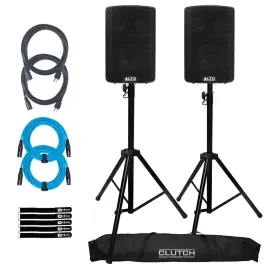 Alto Professional TX408 8" Powered Active DJ PA Speaker Pair w Stands