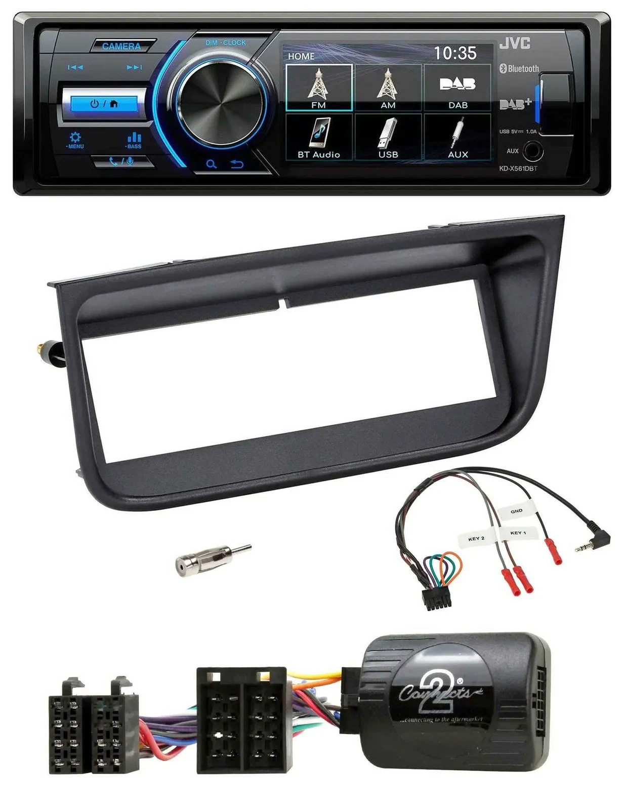 JVC Bluetooth Lenkrad USB DAB Autoradio für Peugeot 406 2002-2005