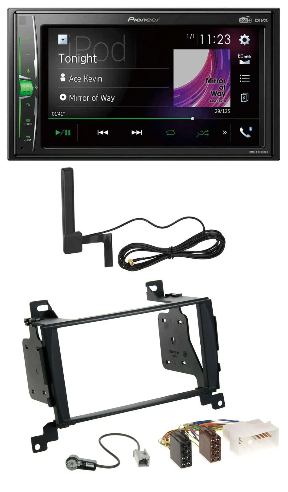 Автомагнитола Pioneer 2DIN, MP3, DAB, AUX, Bluetooth для Hyundai Santa Fe 2007–2012