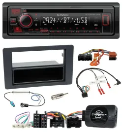 Kenwood Lenkrad CD USB Bluetooth DAB Autoradio für Saab 9-5 YS3E Facelift 2005-2
