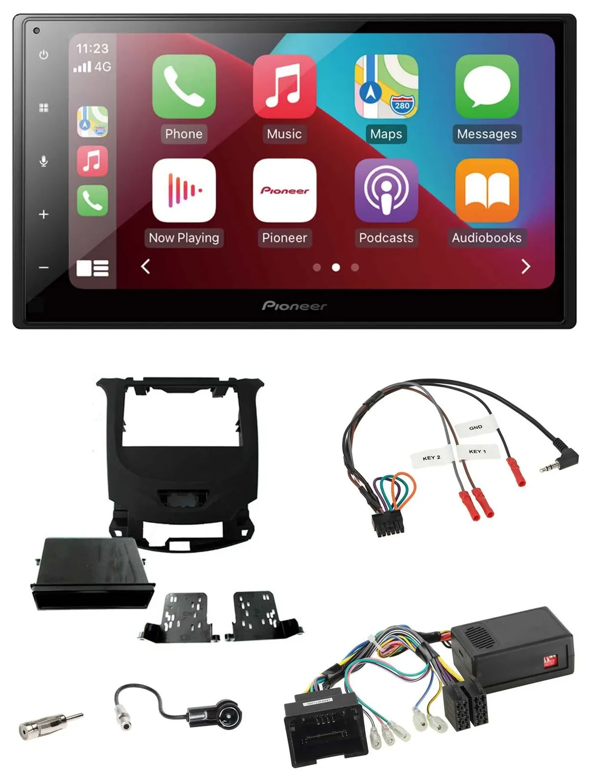 Pioneer USB Lenkrad DAB 2DIN Bluetooth Autoradio für Chevrolet Cruze ab 2016 kla